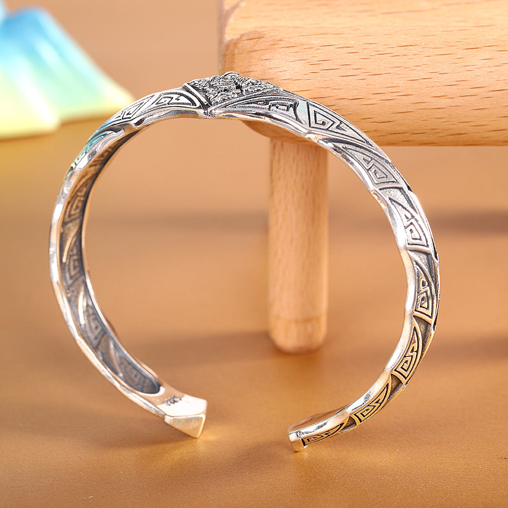 Retro Vajra Silver Bracelet