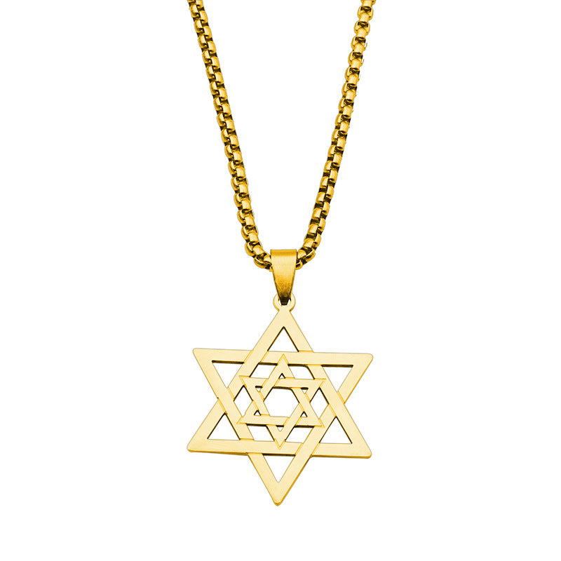 Jewish Six-pointed Star of David Pendant Necklace