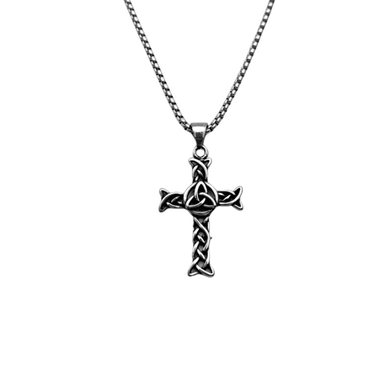 Titanium Steel Celtic Knot Cross Necklace