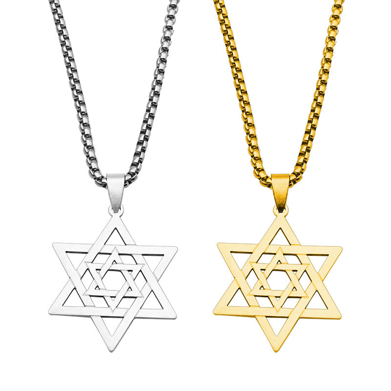 Jewish Six-pointed Star of David Pendant Necklace