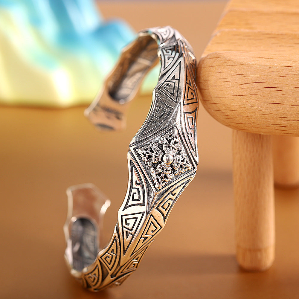Retro Vajra Silver Bracelet