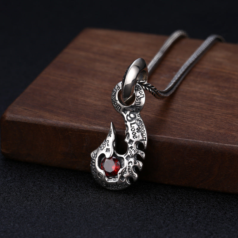 S925 Sterling Silver Love Hook Necklace