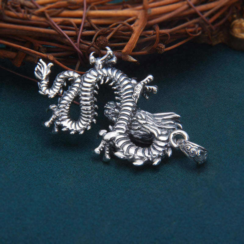 S925 Sterling Silver Zodiac Dragon Pendant