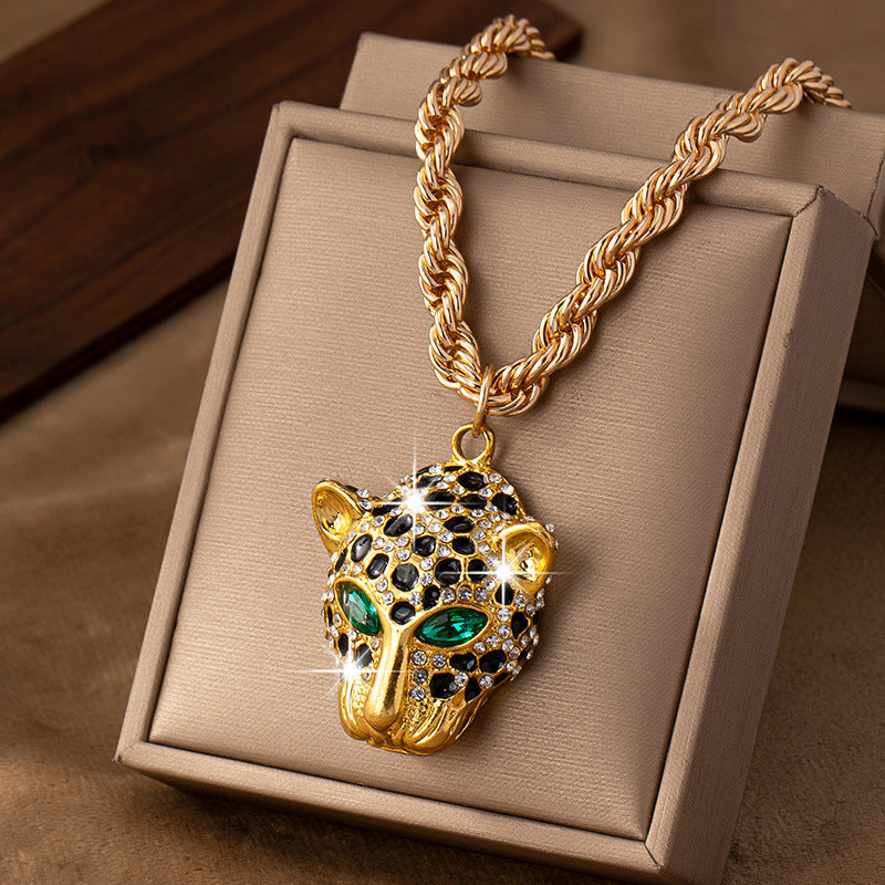Diamond Cheetah Pendant Necklace