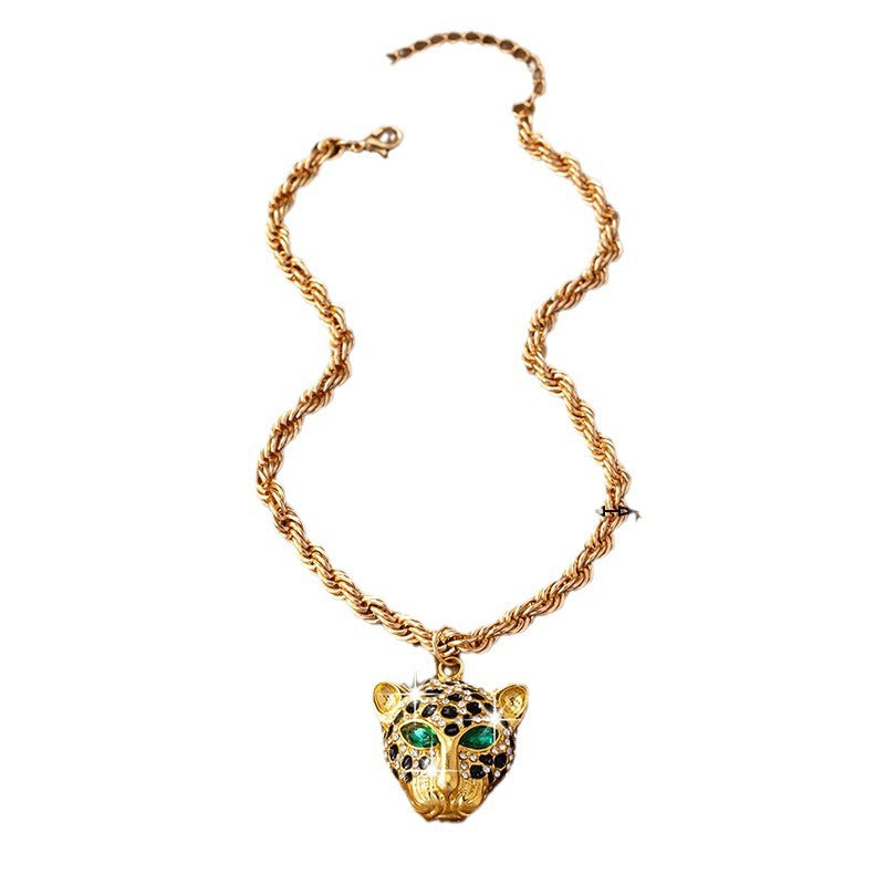 Diamond Cheetah Pendant Necklace