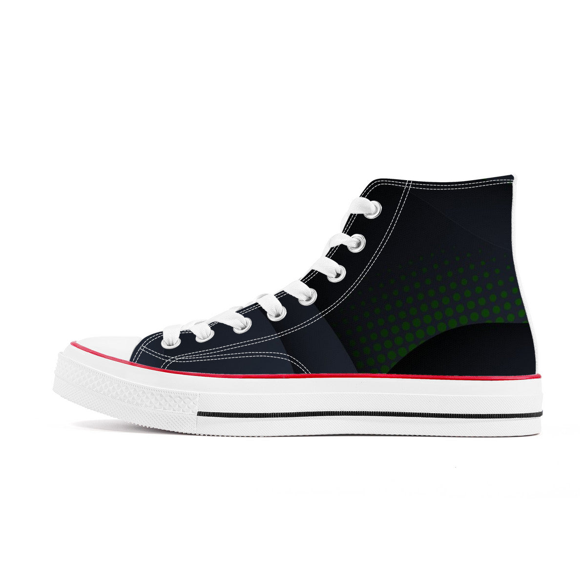 Rad Moto Bunny, Dark Night, High Top Canvas Shoes