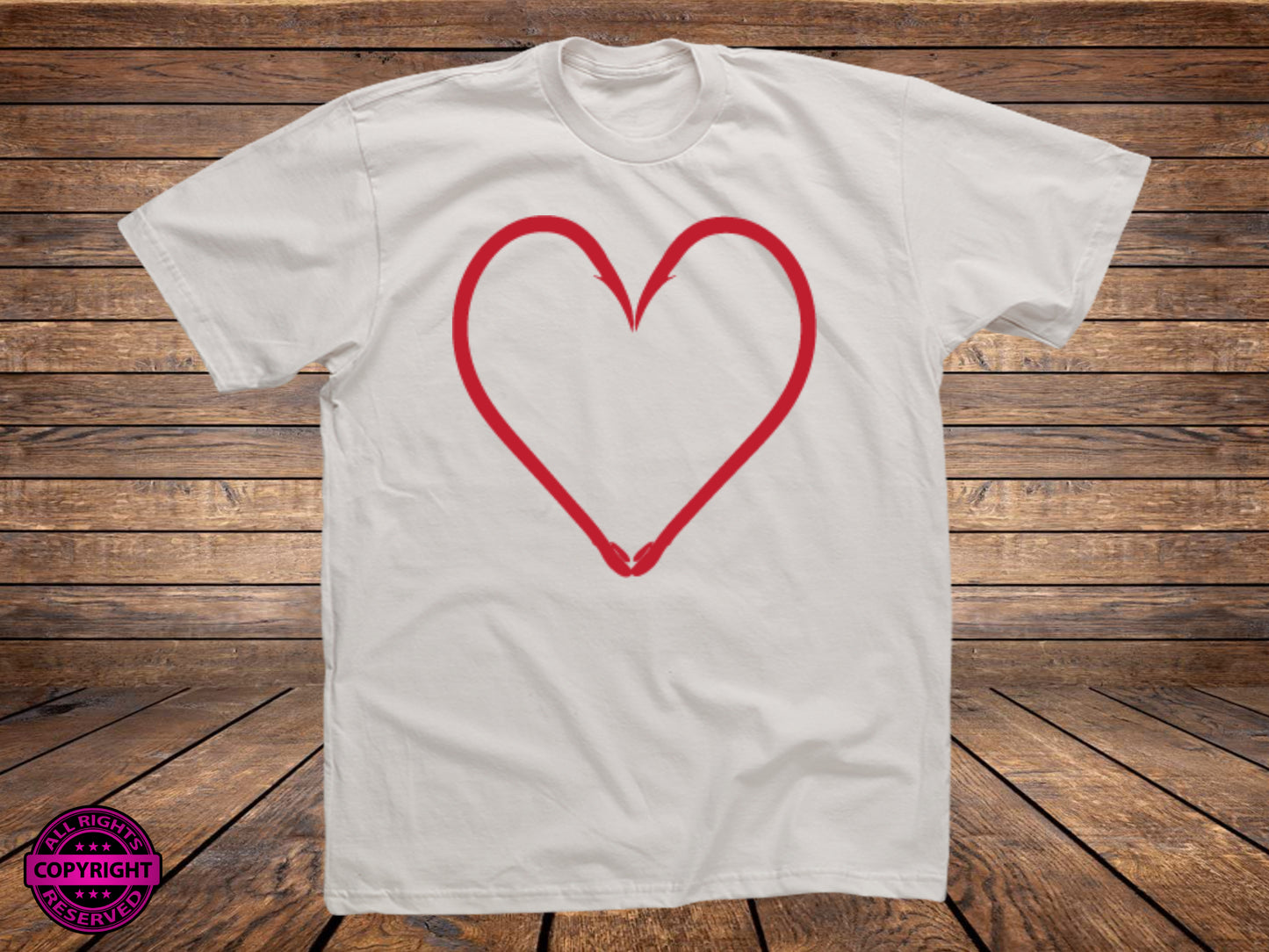 Fish Hooks Heart, SVG Digital Cut or Print file.