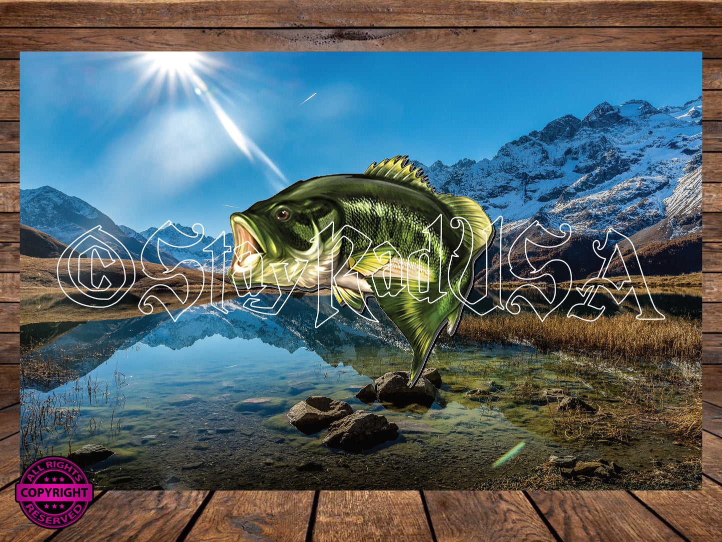 Bass Lake Tumbler Wrap. JPG Digital Print file.