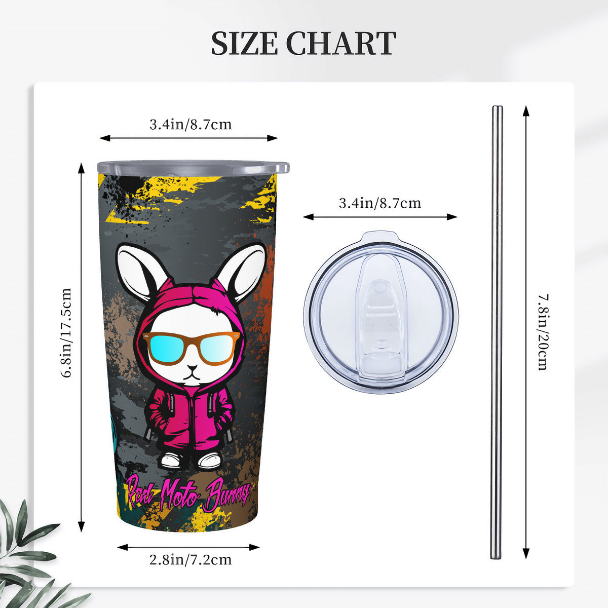 Rad Moto Bunny 20oz Stainless Steel Tumbler