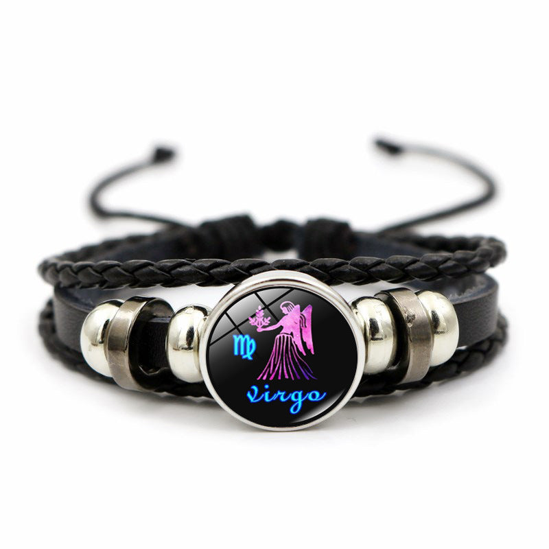 Constellation Leather Beaded Bracelet