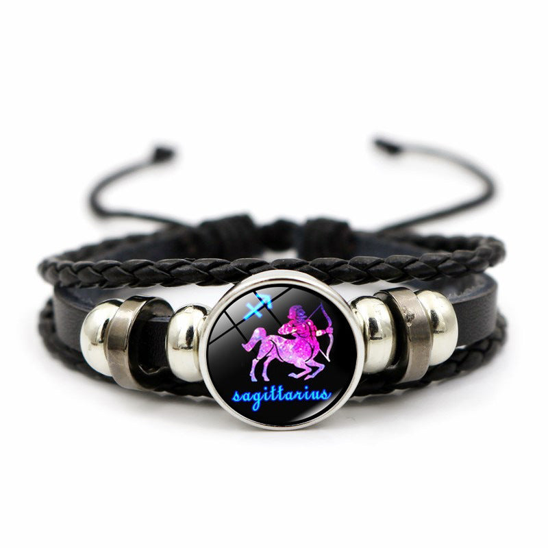 Constellation Leather Beaded Bracelet