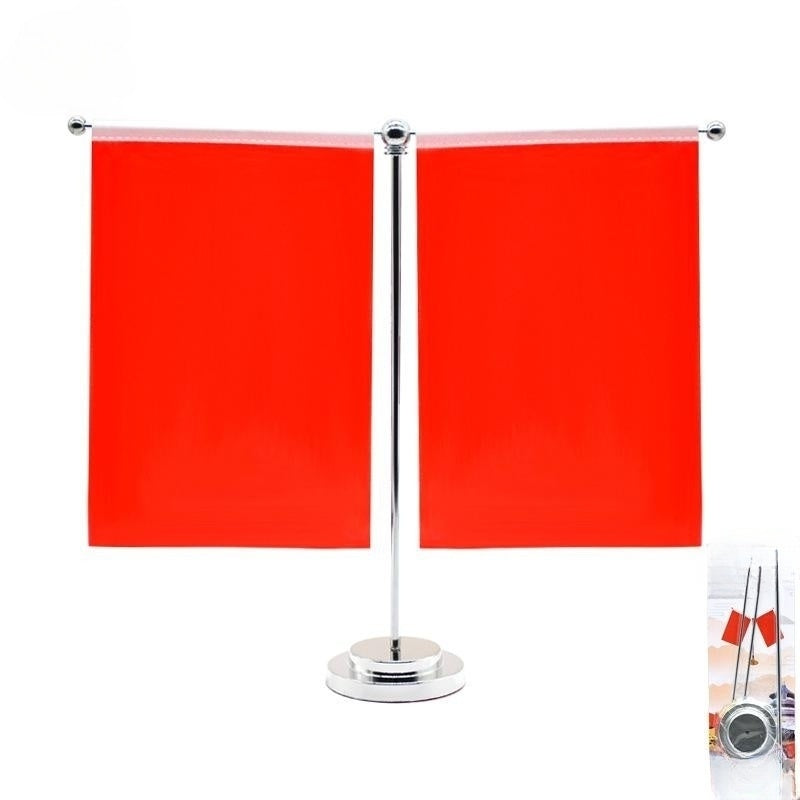 Desk Flagpole Metal Stand T-base Desktop Flag