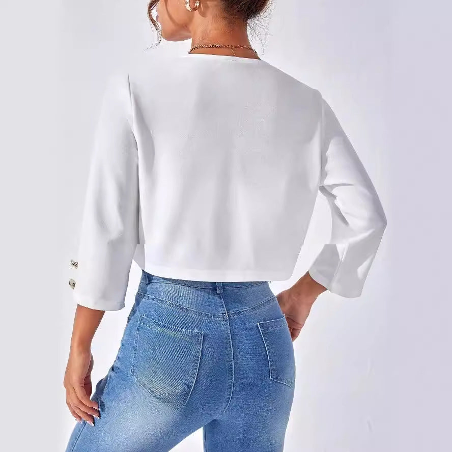 Solid Color Slit Jacket