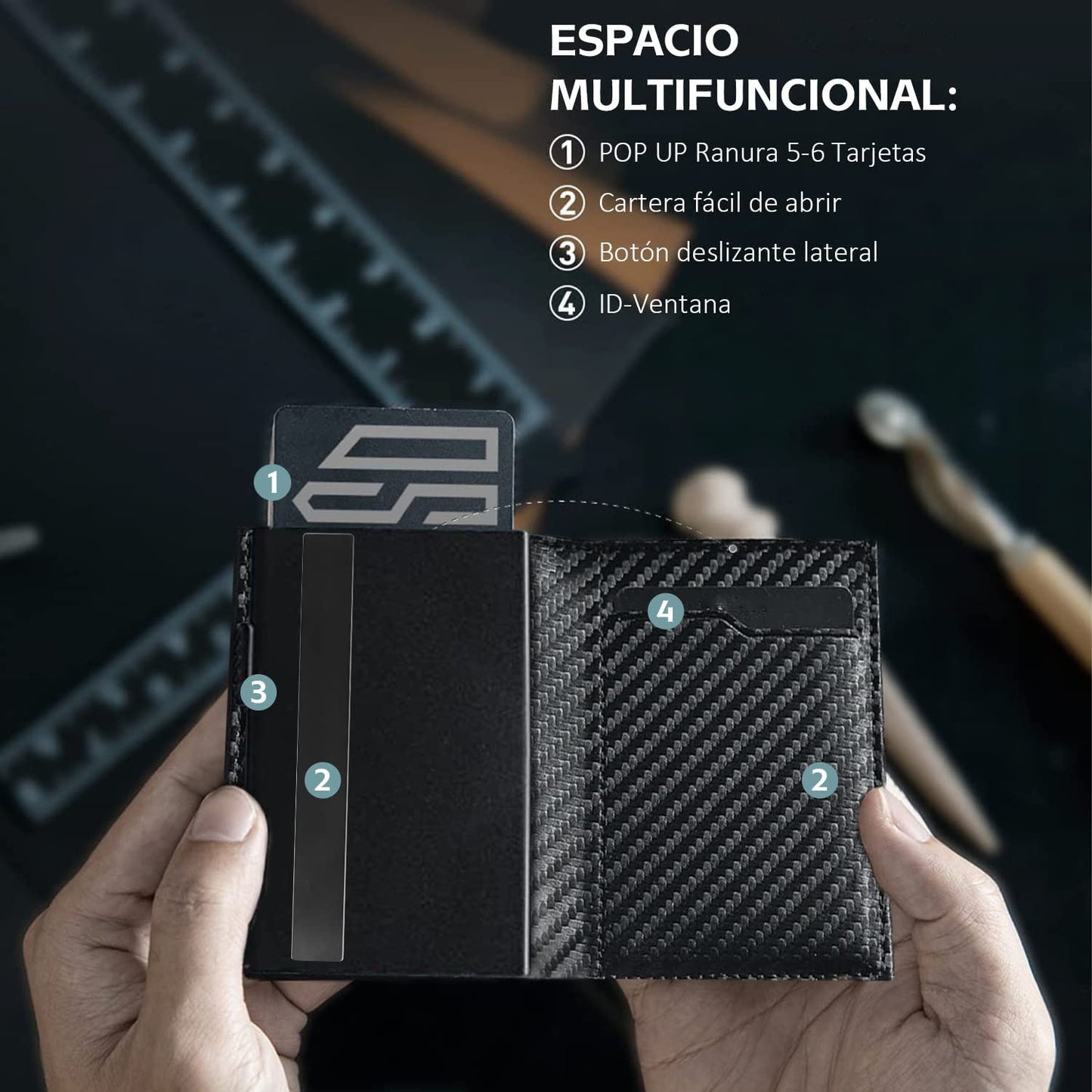 Carbon Fiber Anti-Theft Swiping Multiple Card Slots Wallet