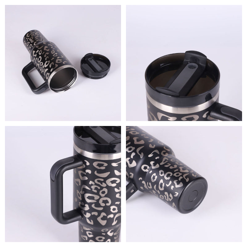 40 Oz Stainless Steel Tumbler with Lid & Straw
