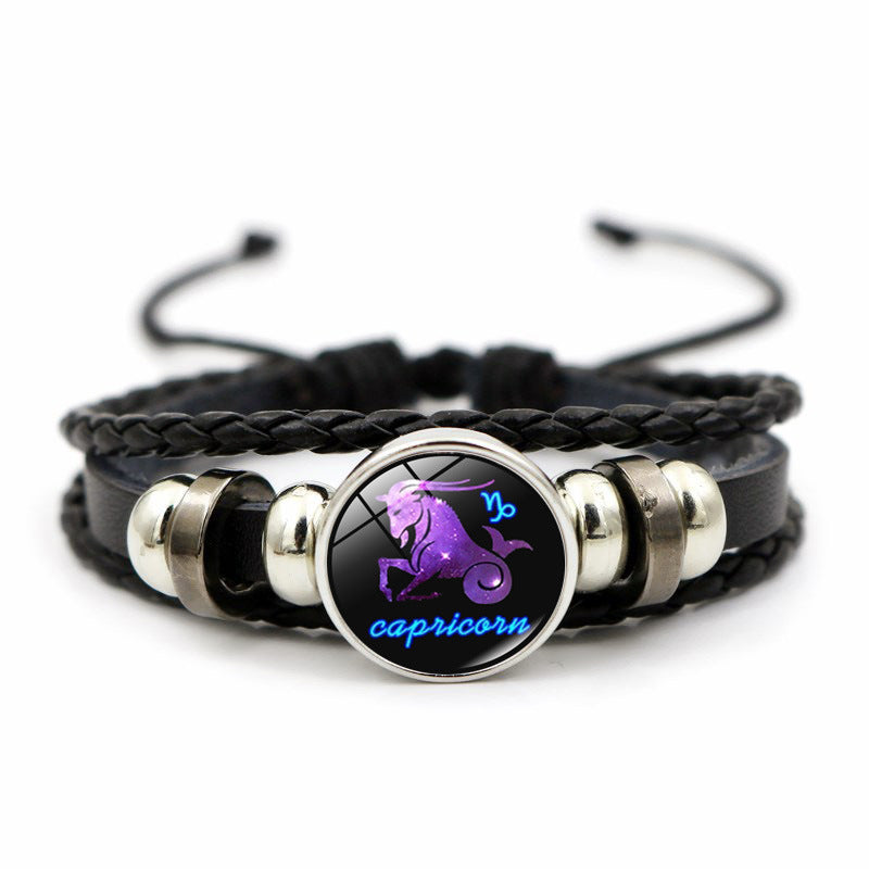 Constellation Leather Beaded Bracelet