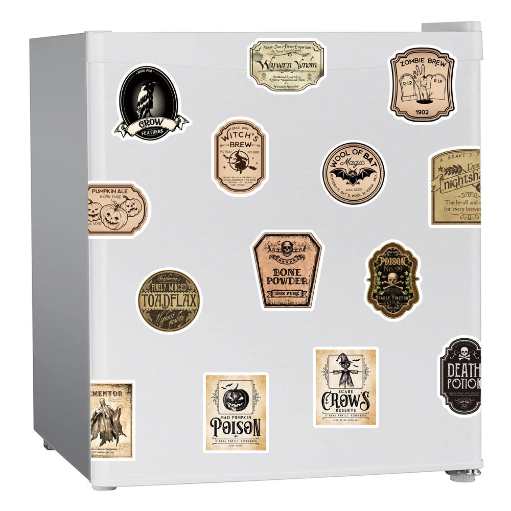 50 Vintage Halloween Bottle Stickers