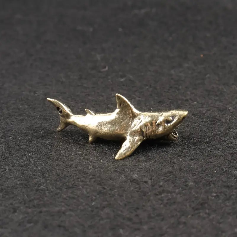 Small Brass Shark Pendant.