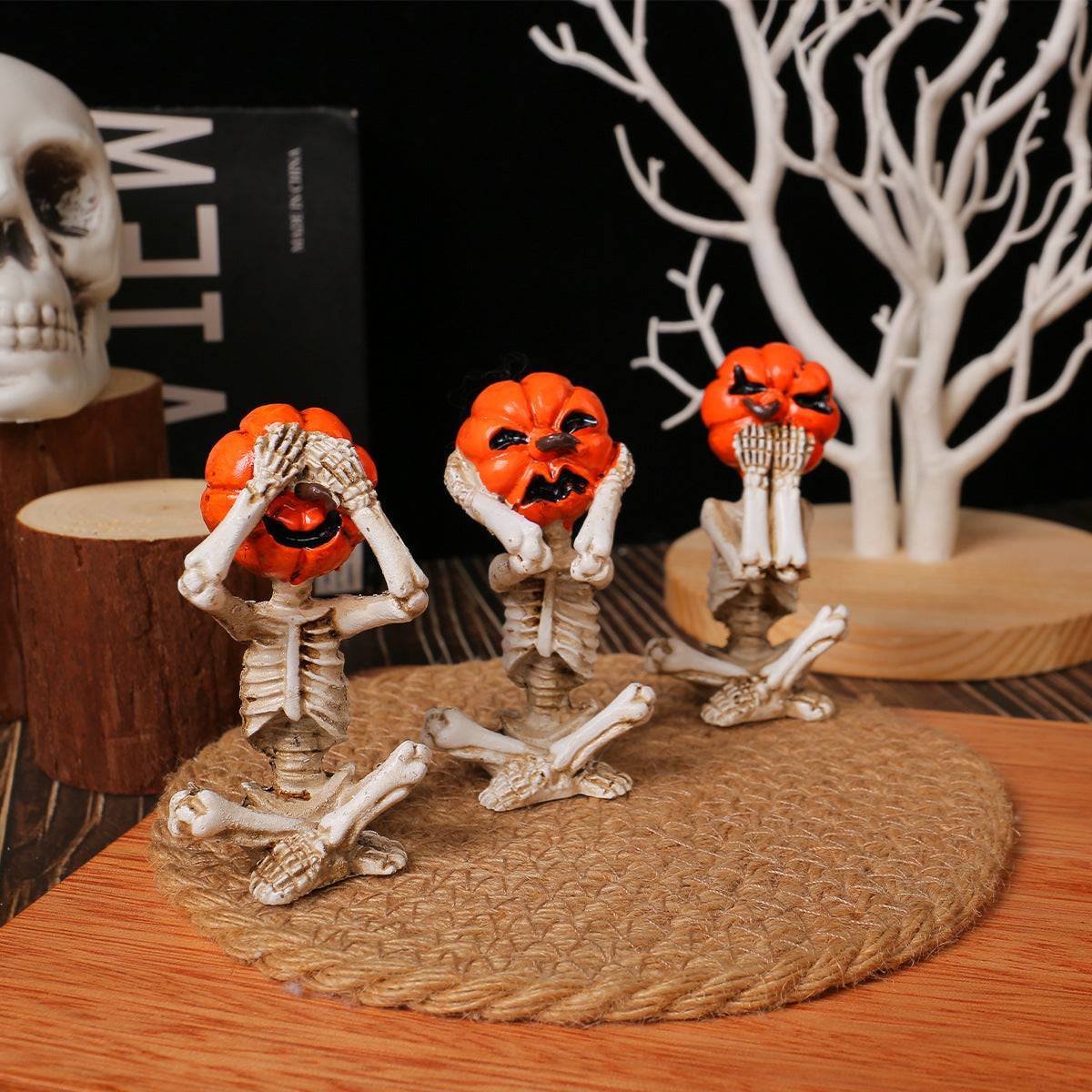 Pumpkin Head Skeleton Ornaments