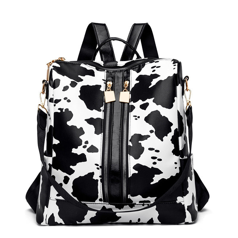 Animal Print Messenger Backpack