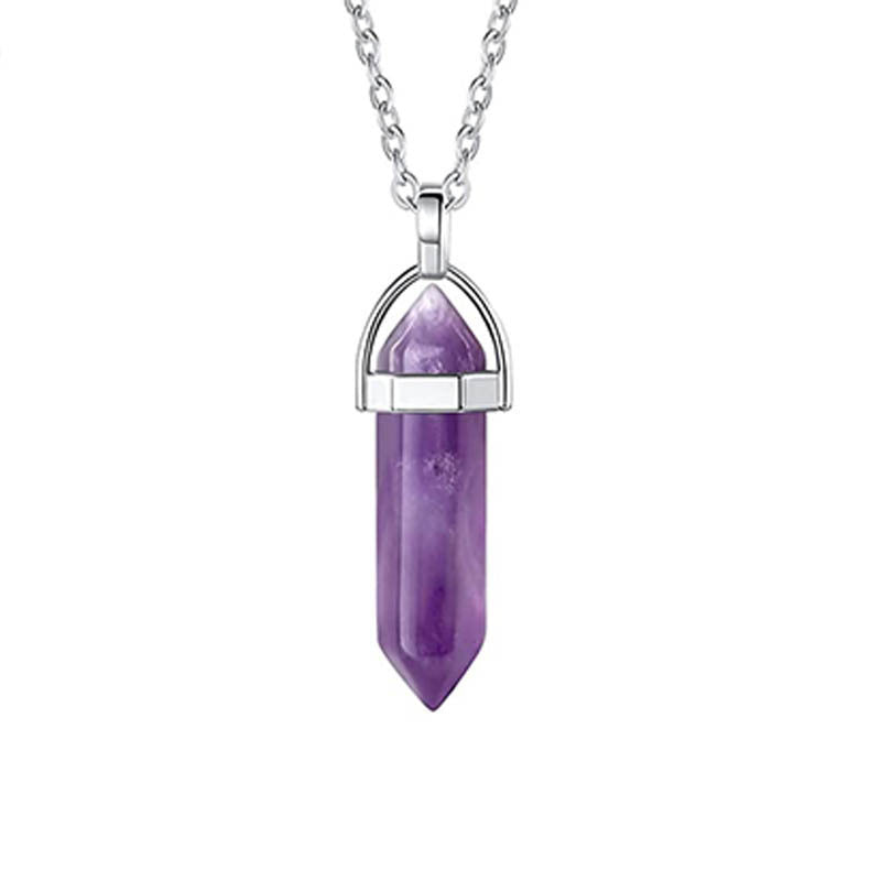 Natural Stone Wire Winding Pendant Necklace