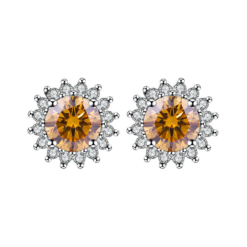S925 Sterling Silver Sunflower Earrings
