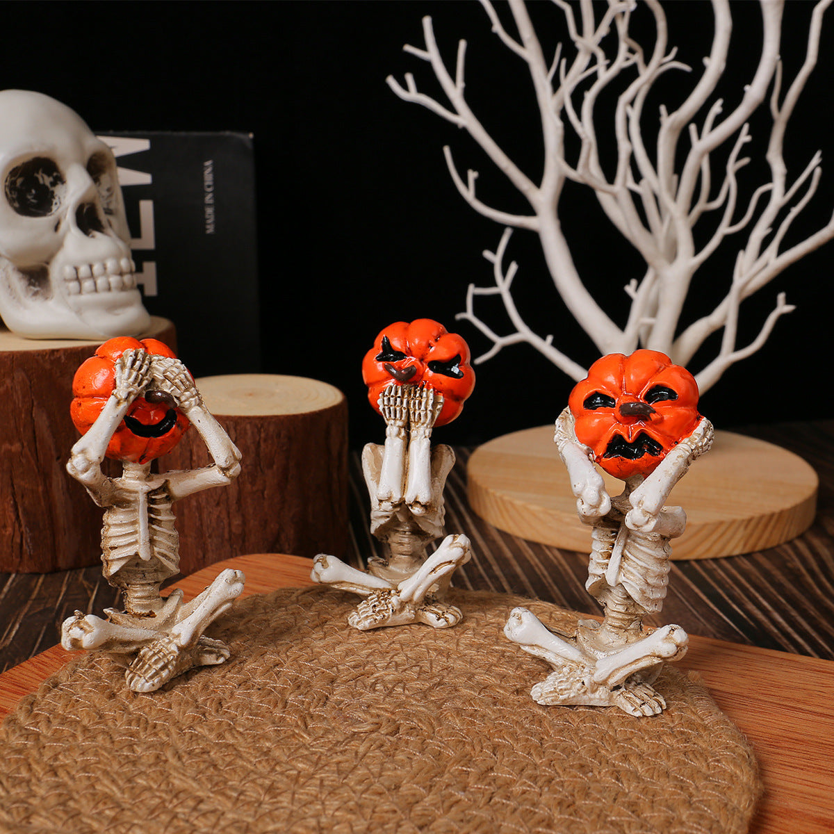 Pumpkin Head Skeleton Ornaments