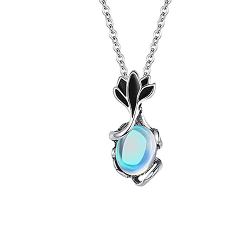 Natural Stone Wire Winding Pendant Necklace