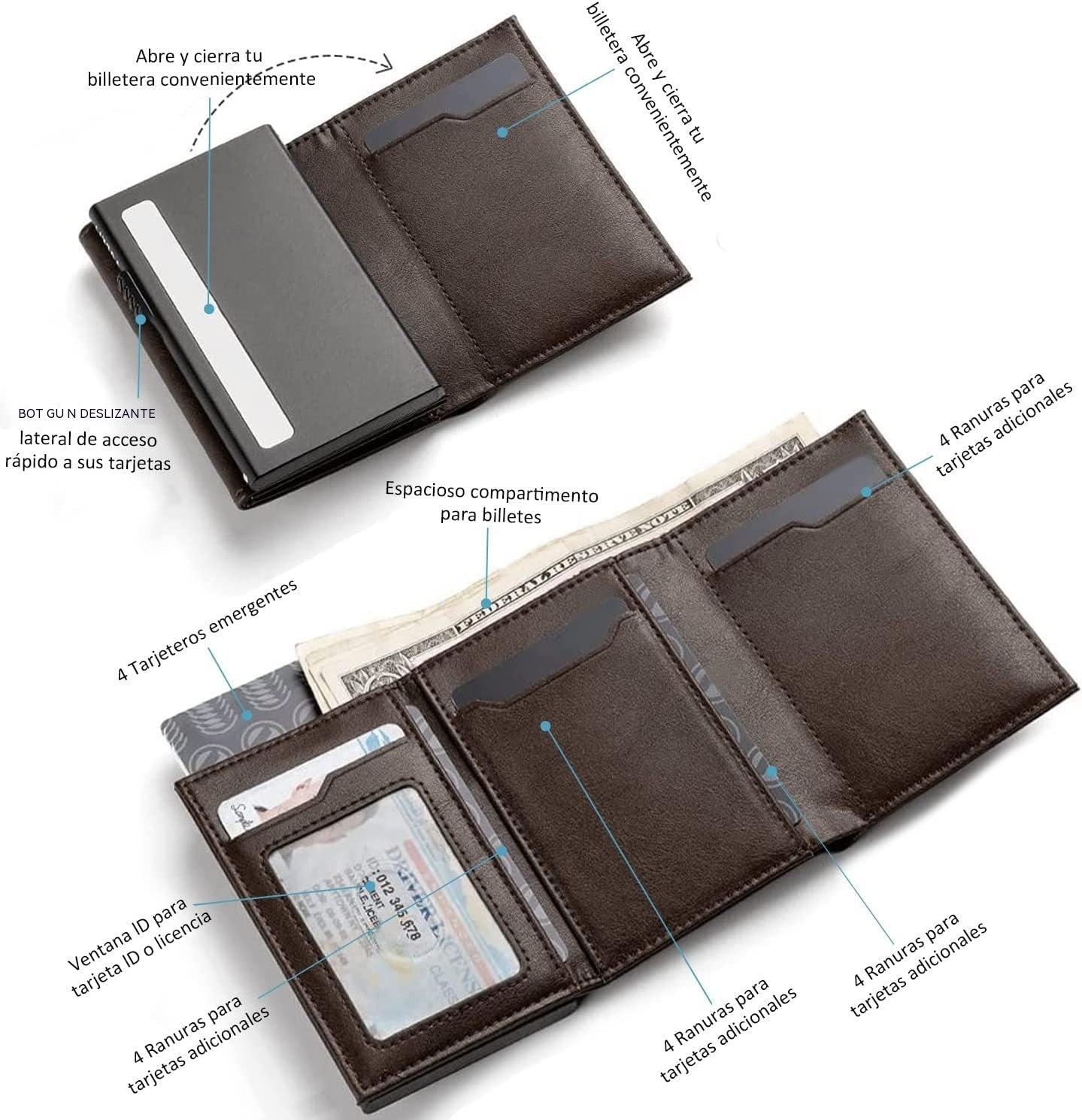 Carbon Fiber Anti-Theft Swiping Multiple Card Slots Wallet
