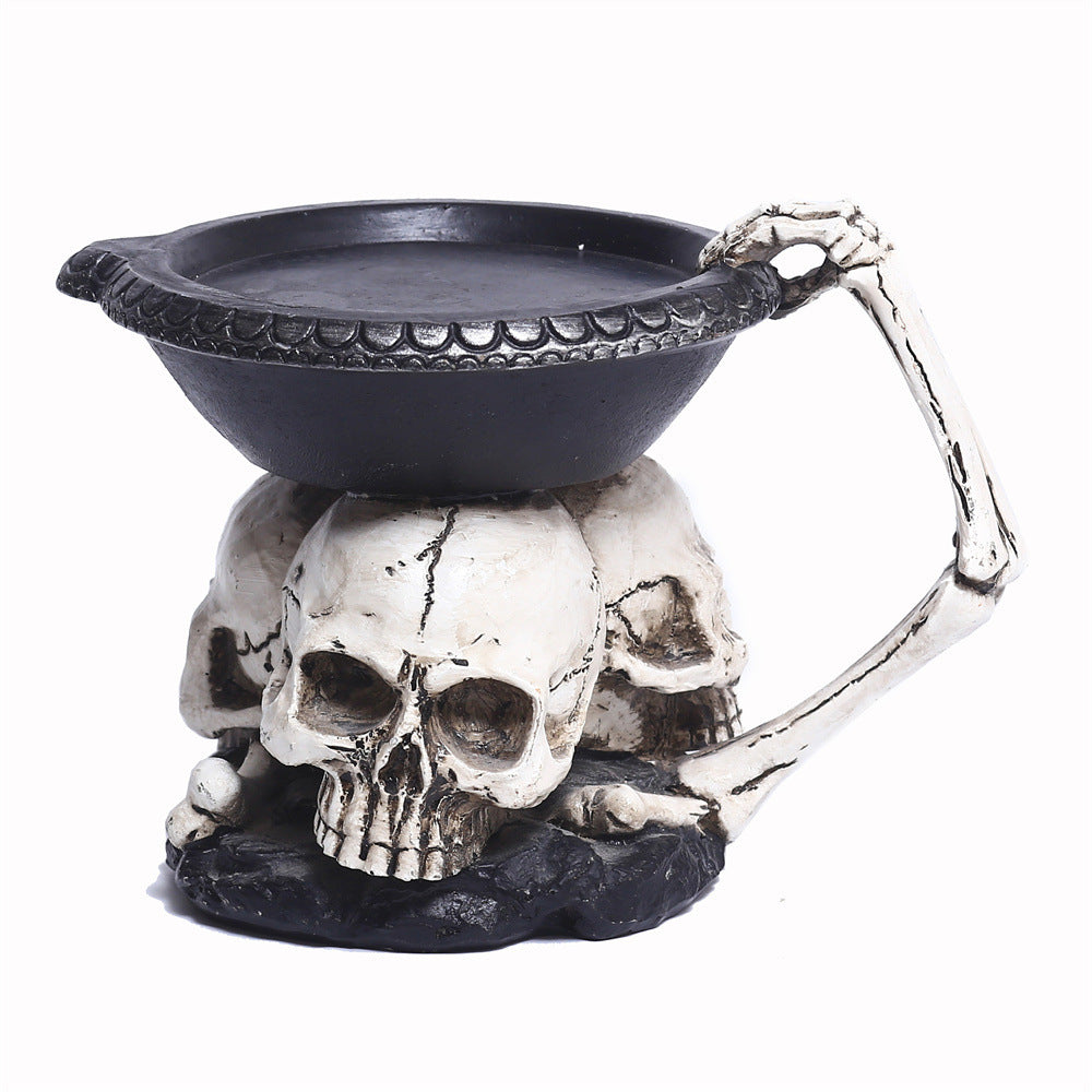 Three Ghost Head Top Candle Holder