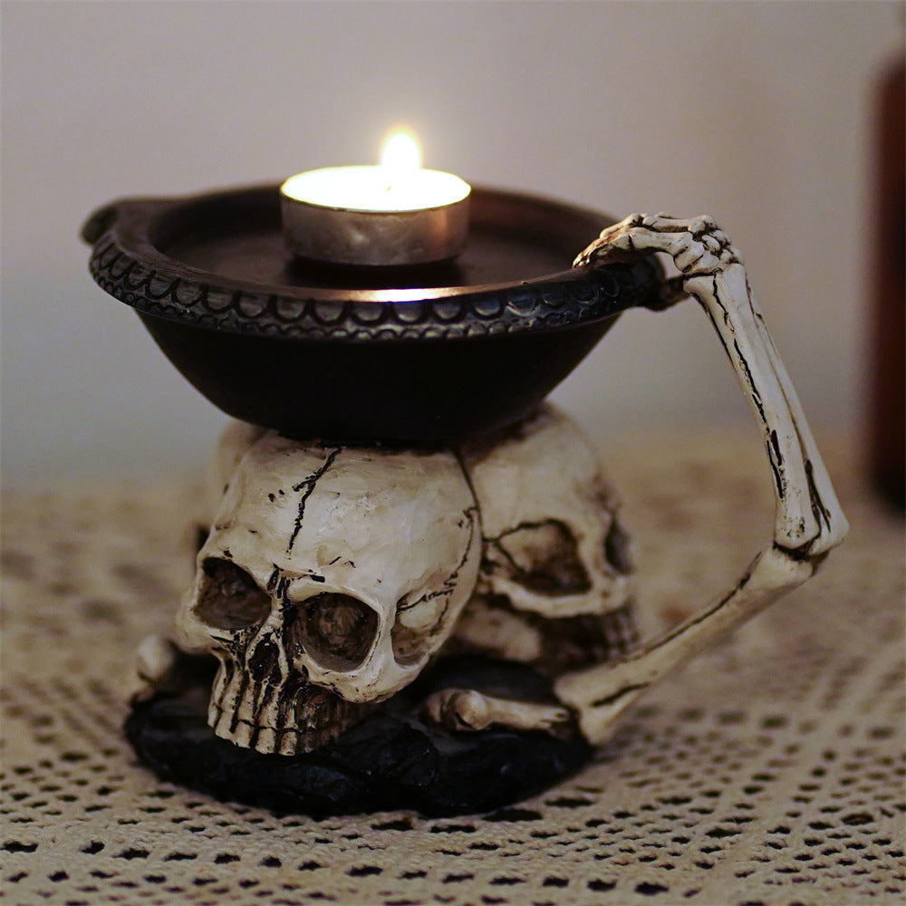 Three Ghost Head Top Candle Holder