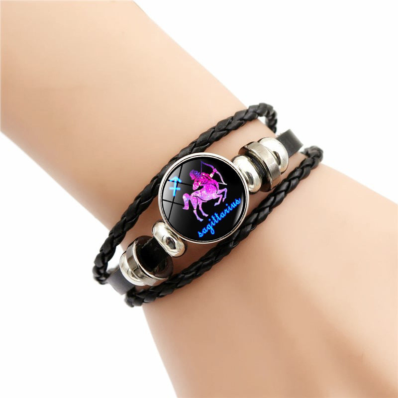 Constellation Leather Beaded Bracelet