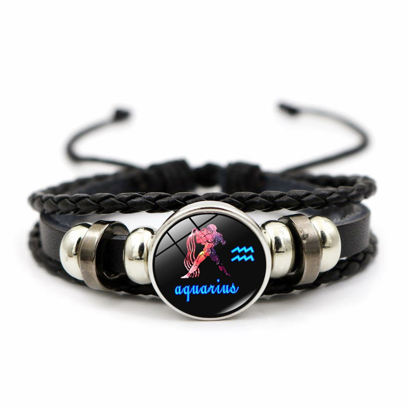 Constellation Leather Beaded Bracelet