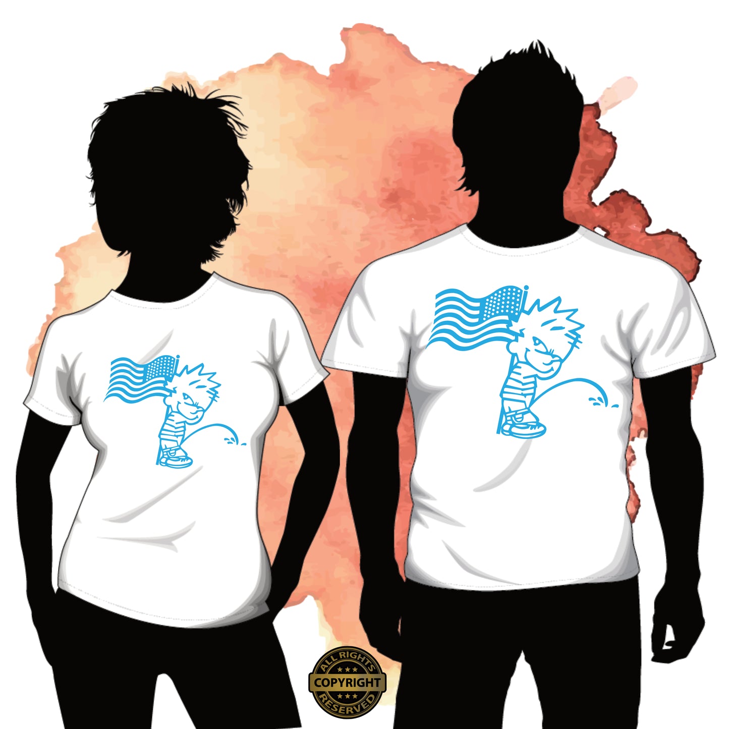 American Flag Calvin, Pee on, SVG Digital Cut or Print file.