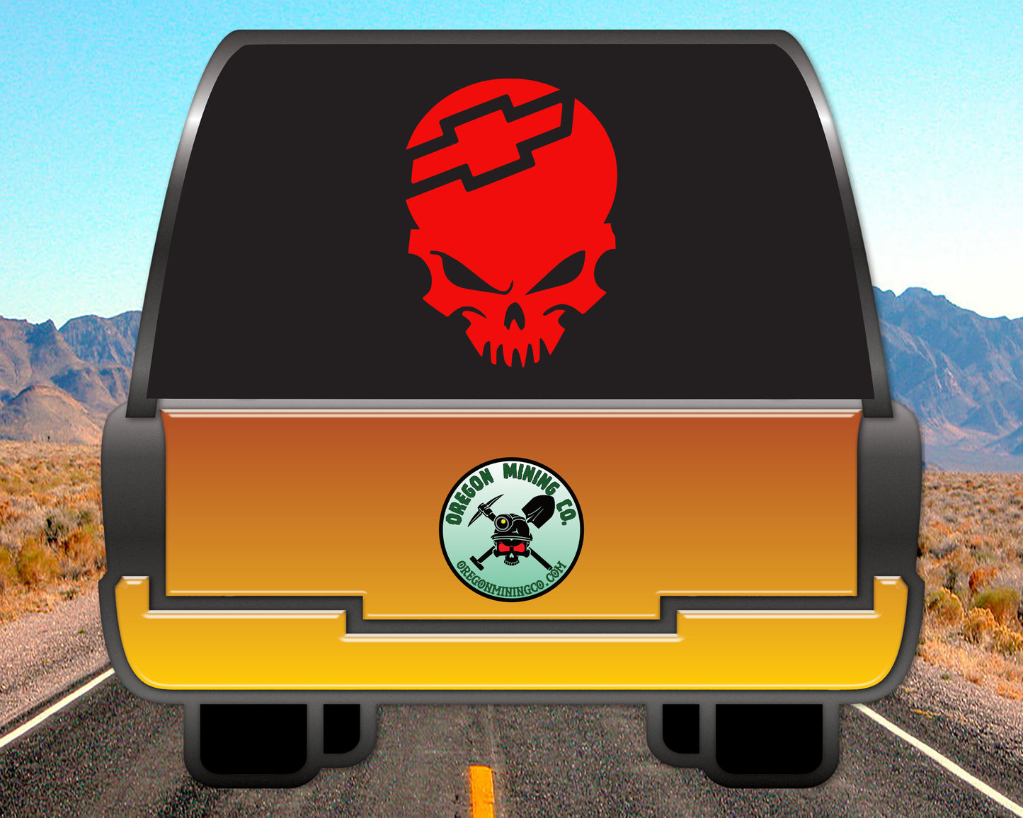 Chevy Skull, Auto Vinyl Decal