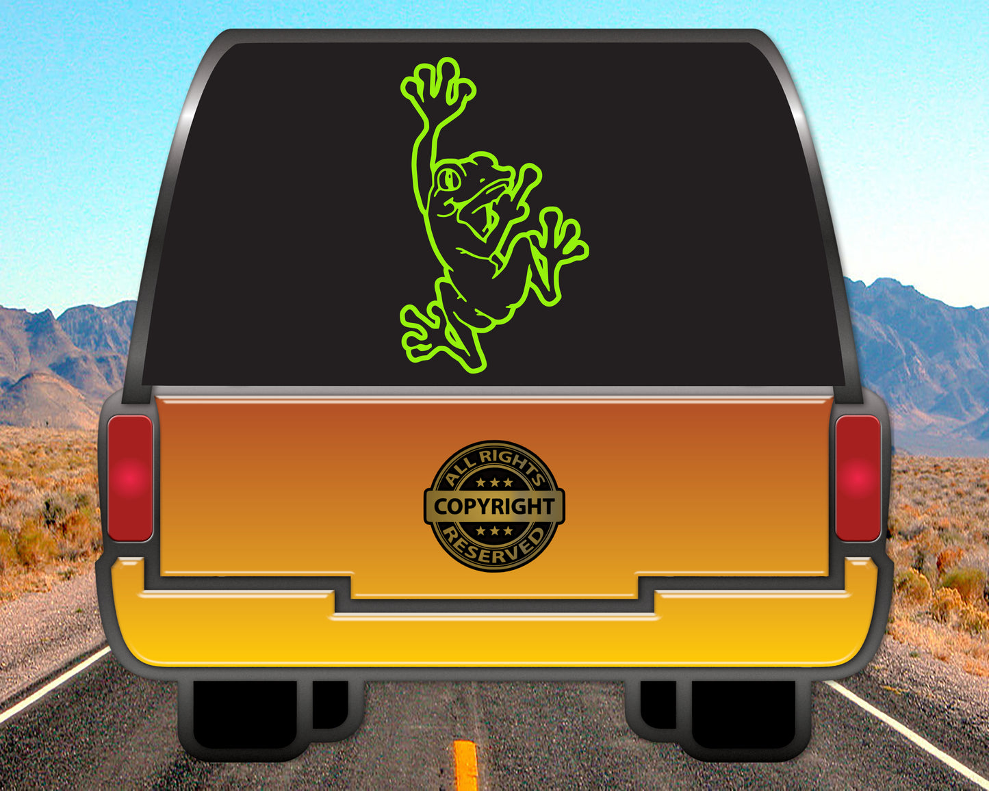Flip off Frog, Vinyl Decal