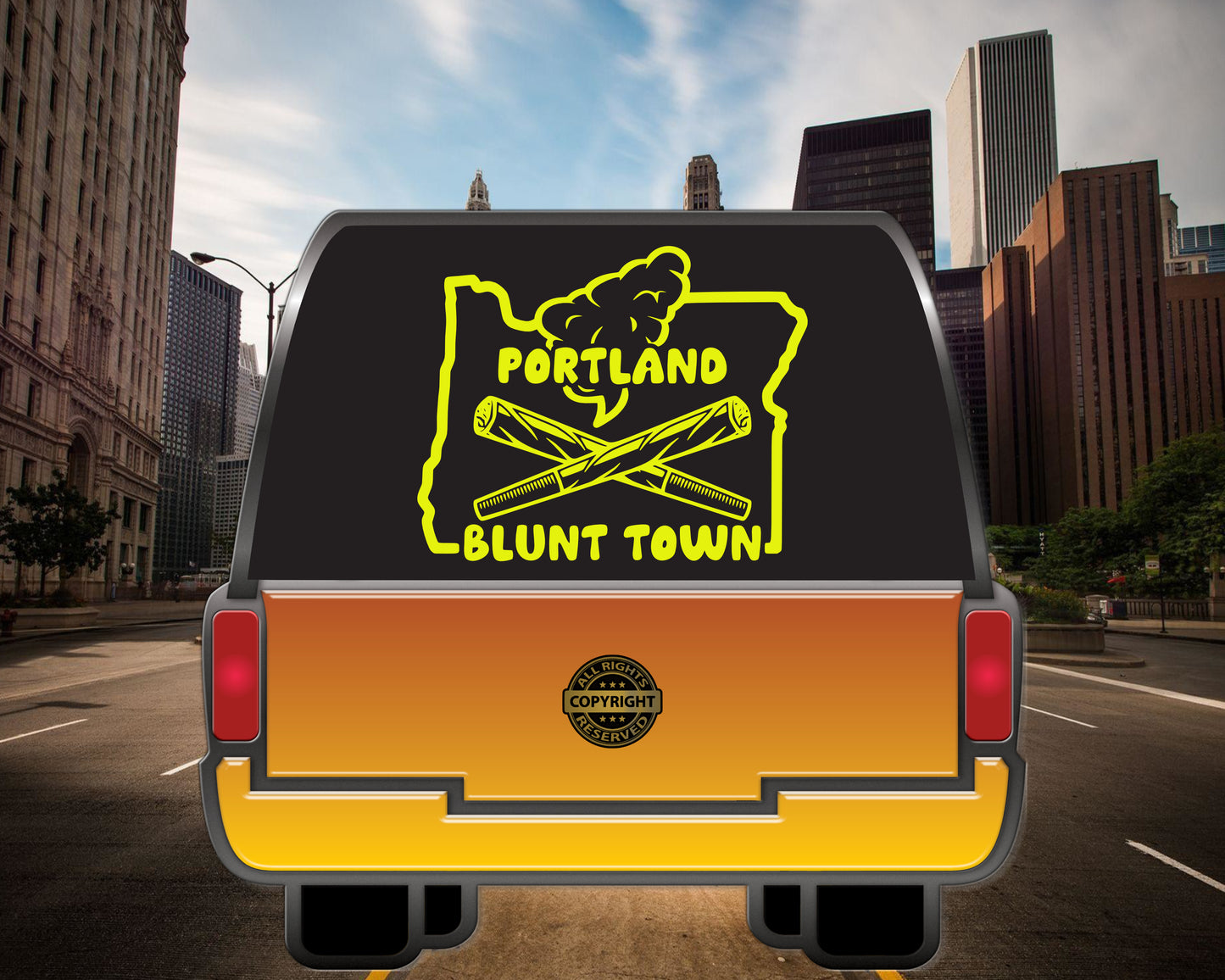 Portland Oregon, Blunt Town. Vinyl Decal