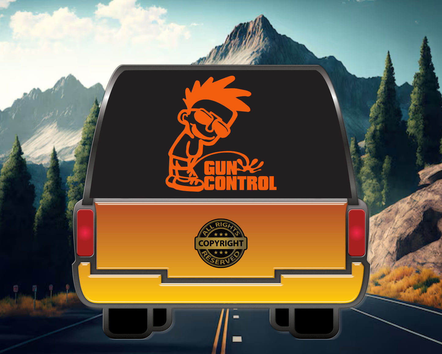 Pee on Gun Control Vinyl Decal