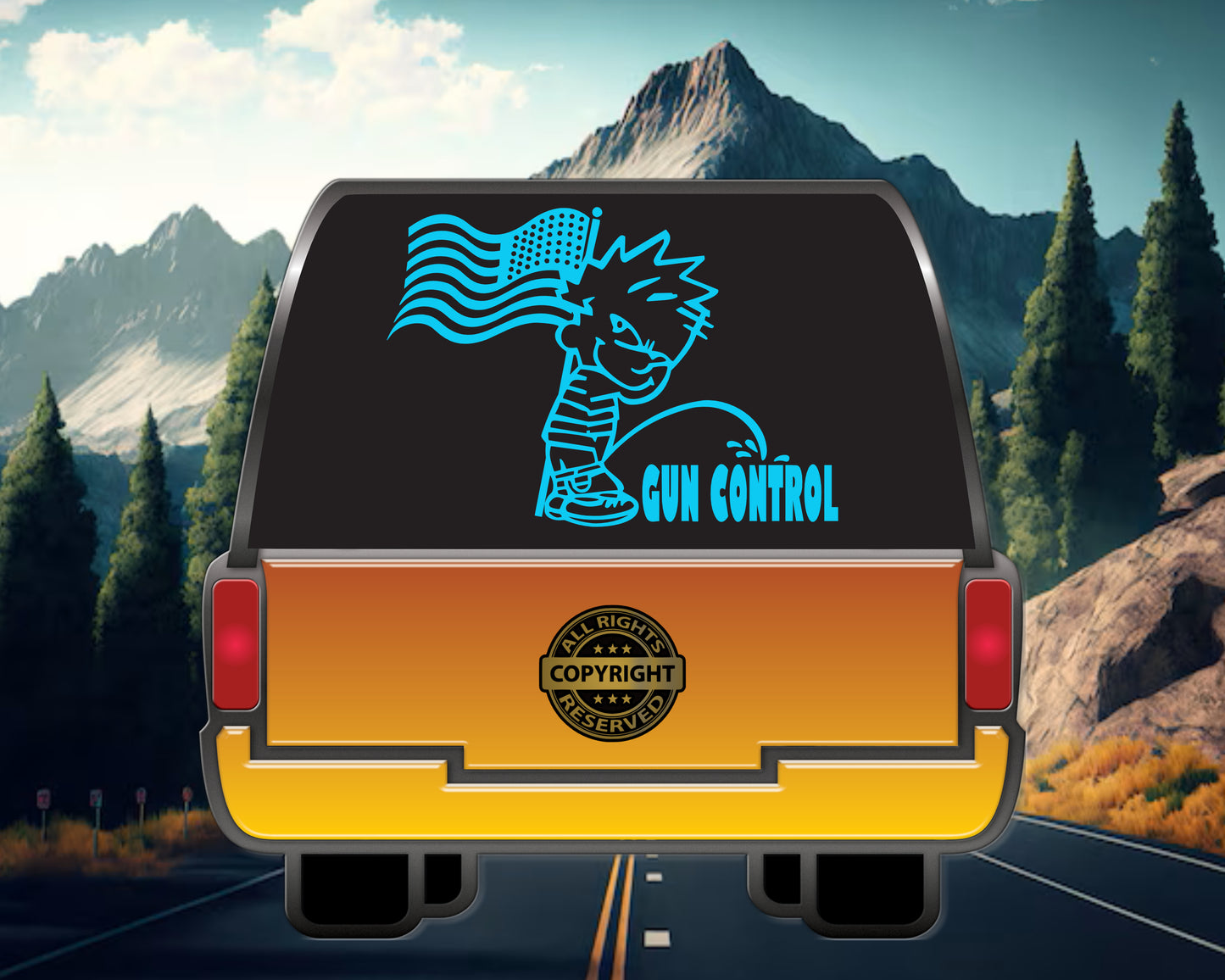 Pee on Gun Control Vinyl Decal