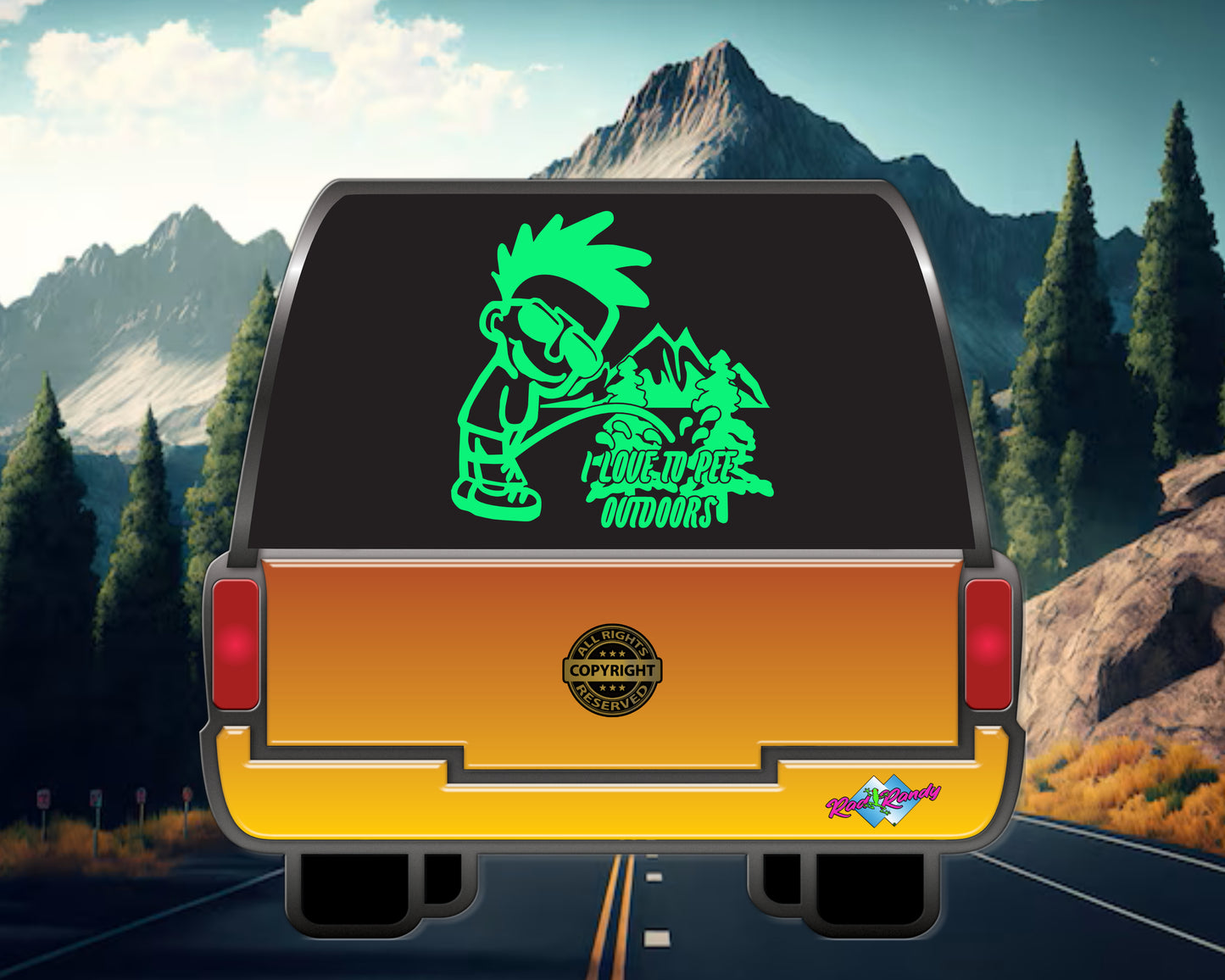 I love to pee outdoors, Vinyl Decal