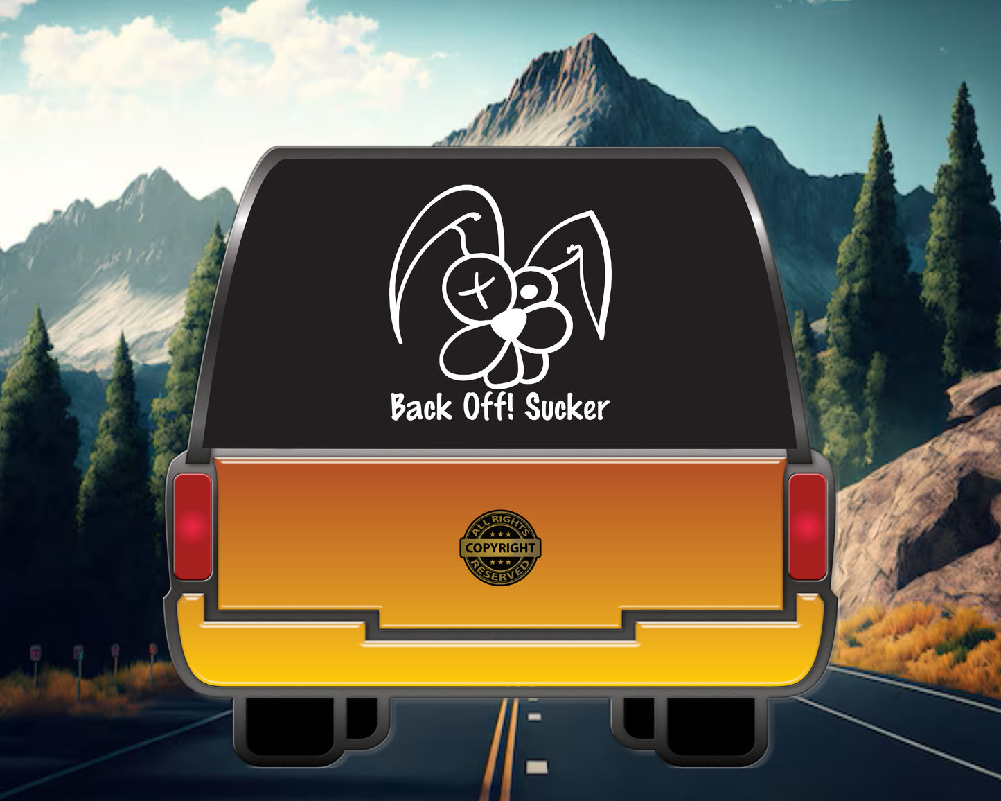 Back Off Bunny, Moto Vinyl Decal