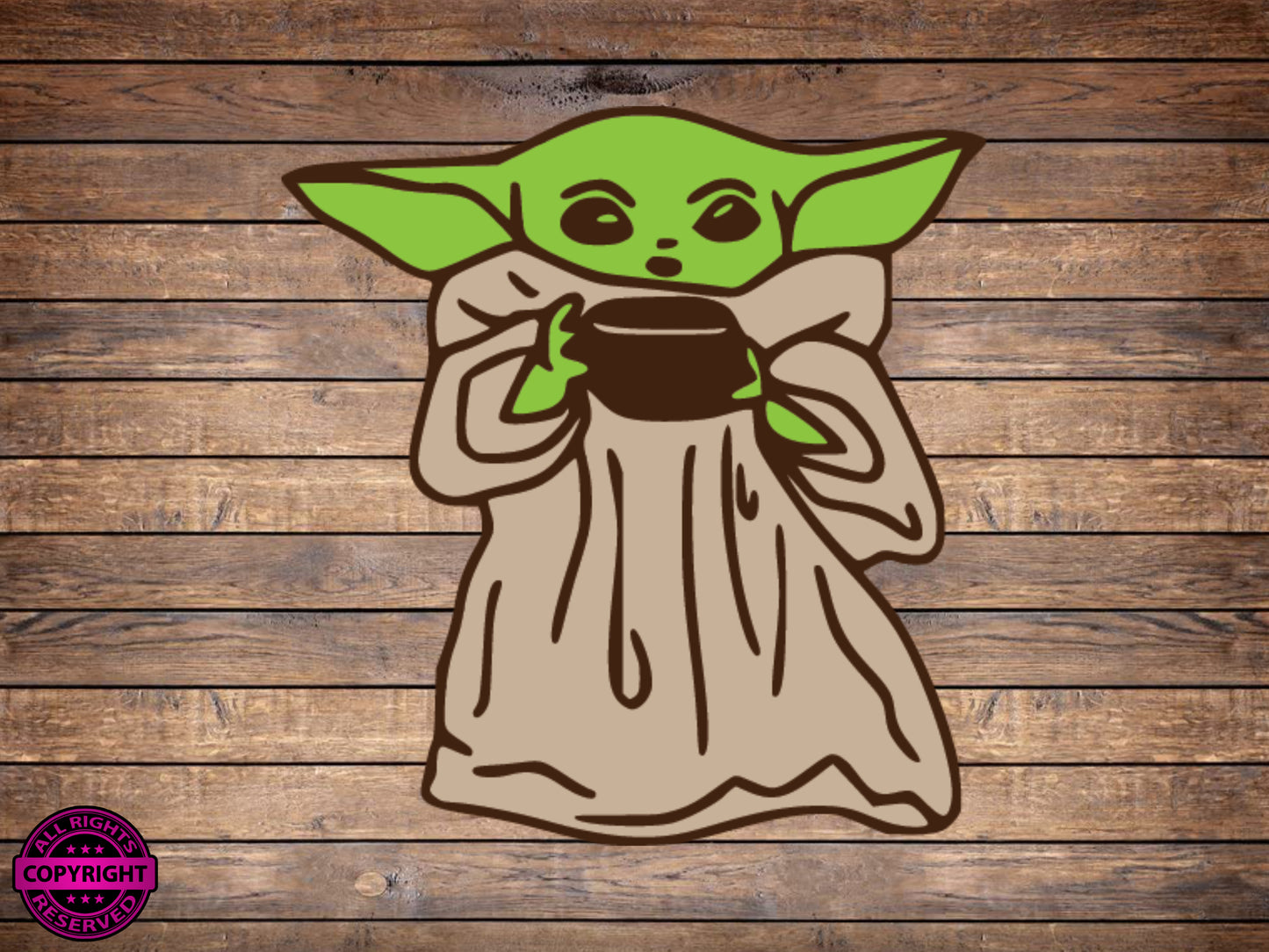 Grogu Coffee, SVG Digital Cut or Print file.