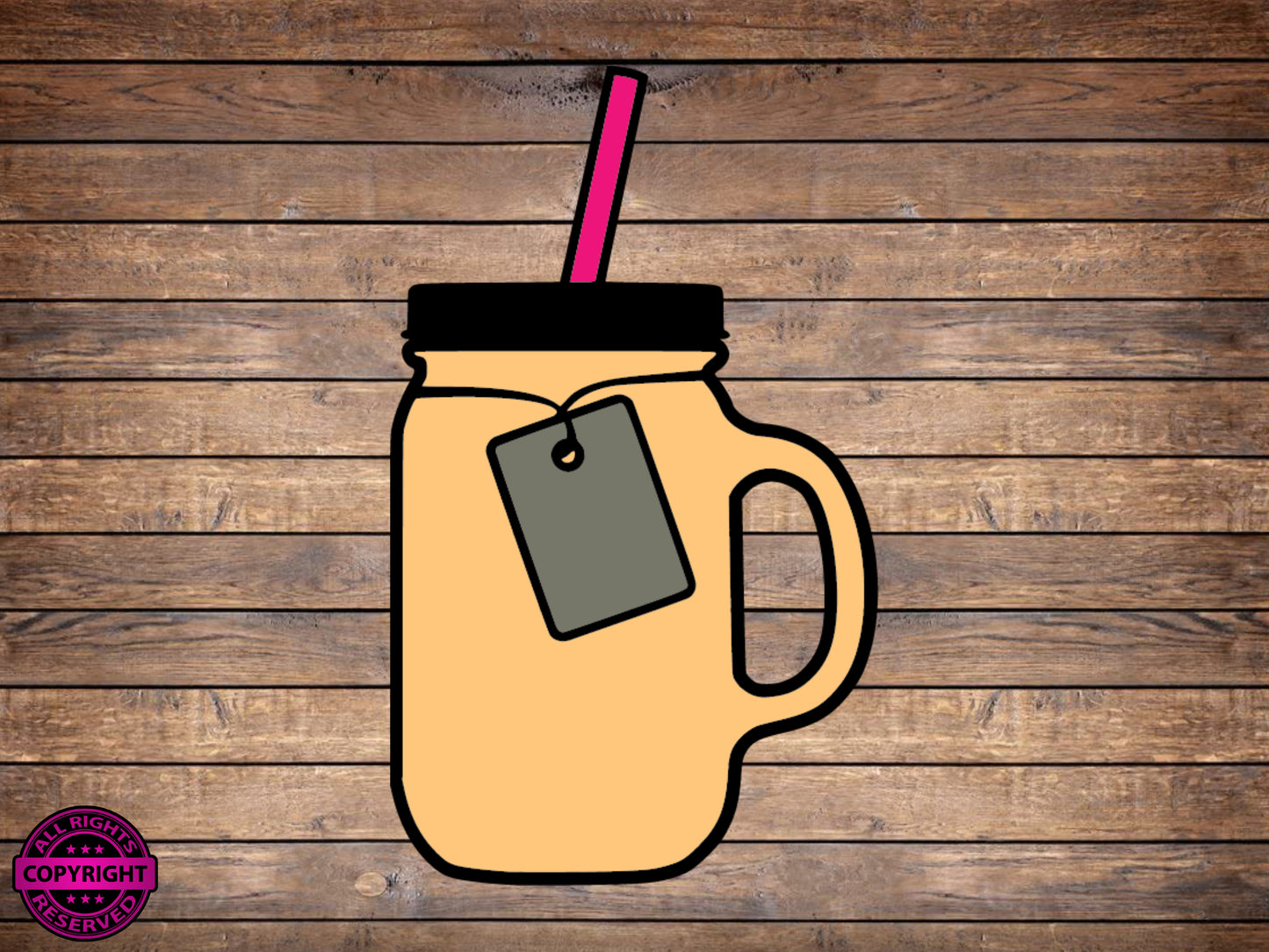 Mason Jar Mug, SVG Digital Cut or Print file.