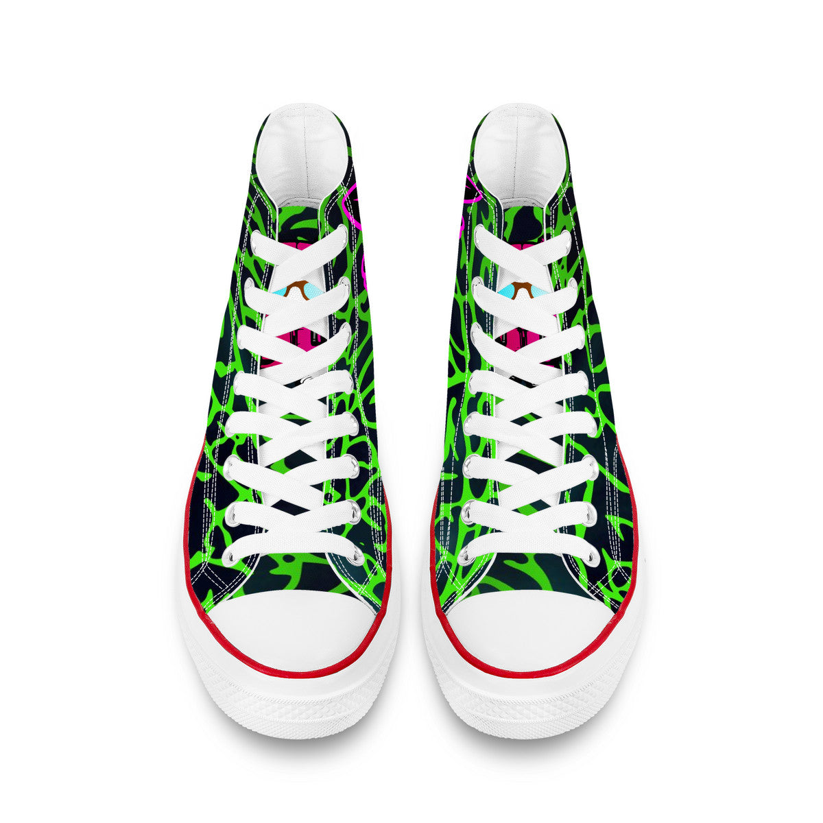Rad Moto Bunny, Alien Skin, High Top Canvas Shoes