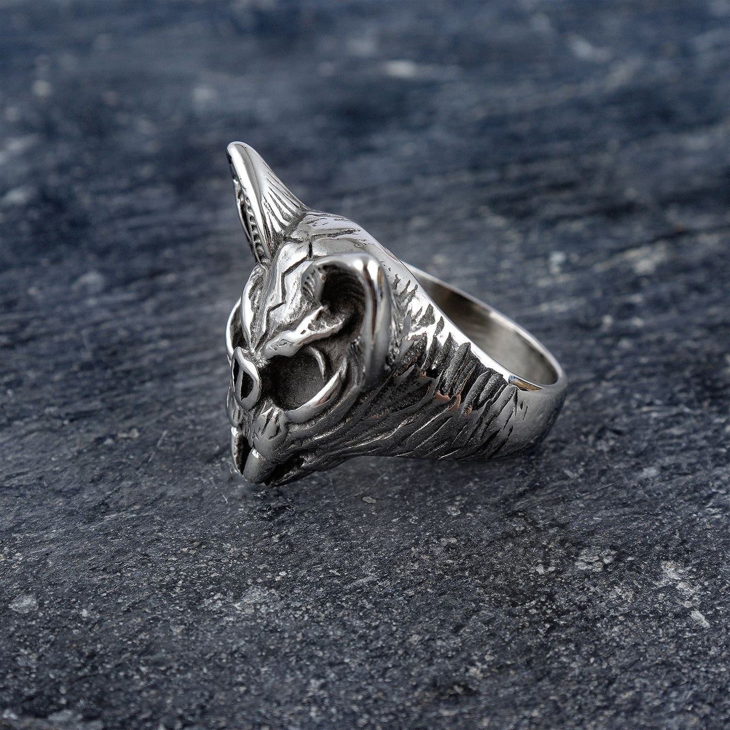 Stainless Steel Vampire Bat Ring