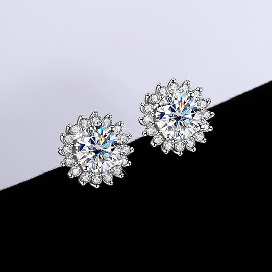 S925 Sterling Silver Sunflower Earrings