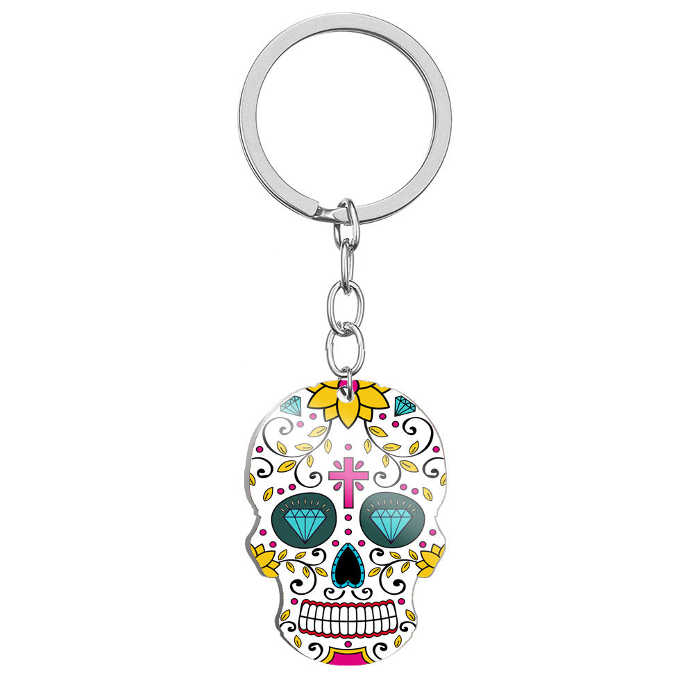 Day Of the Dead Skull Keychain