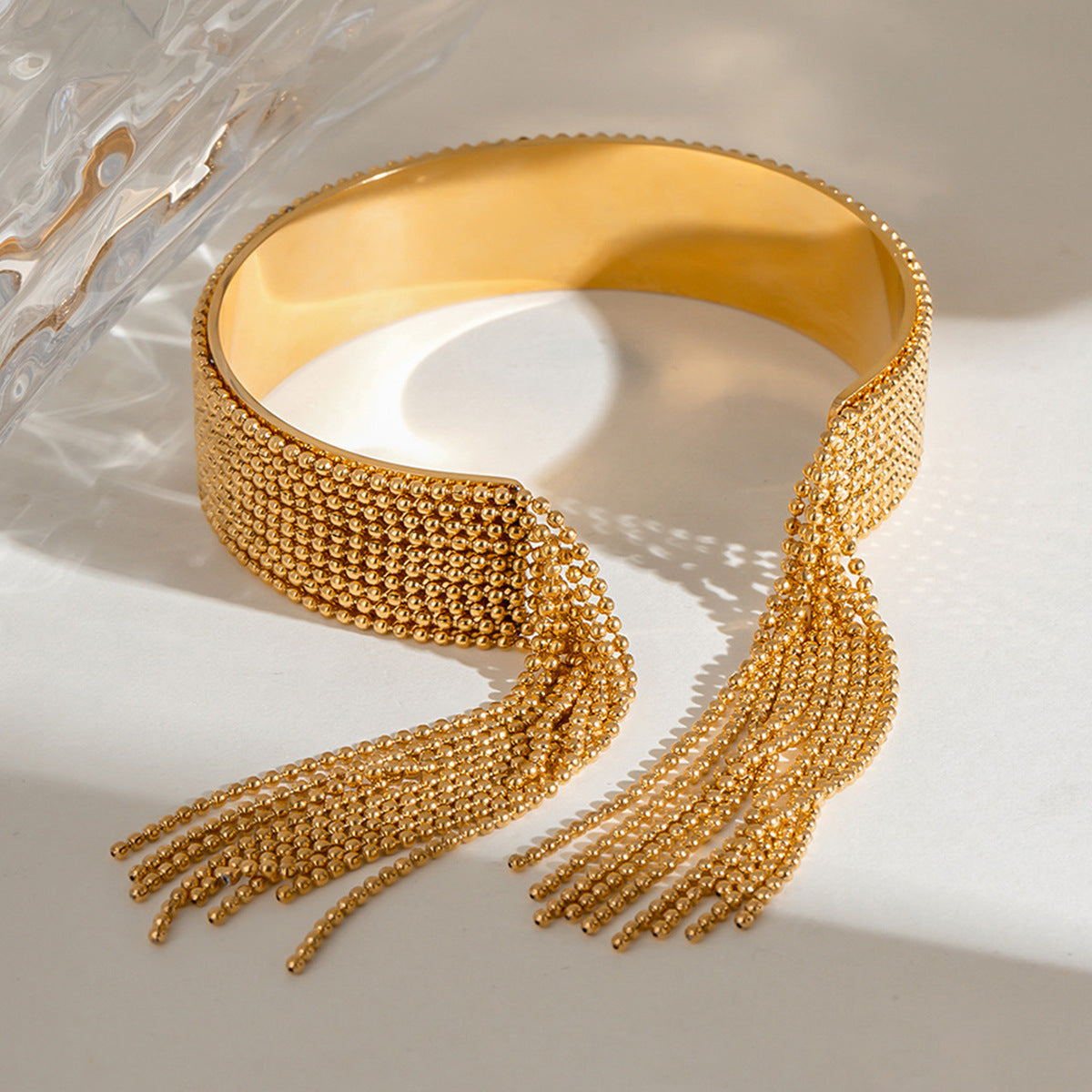 Stainless Steel Tassel Open-ended Bracelet