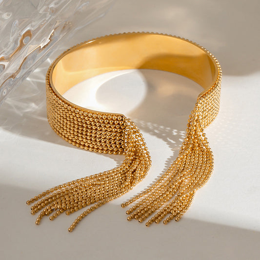 Stainless Steel Tassel Open-ended Bracelet