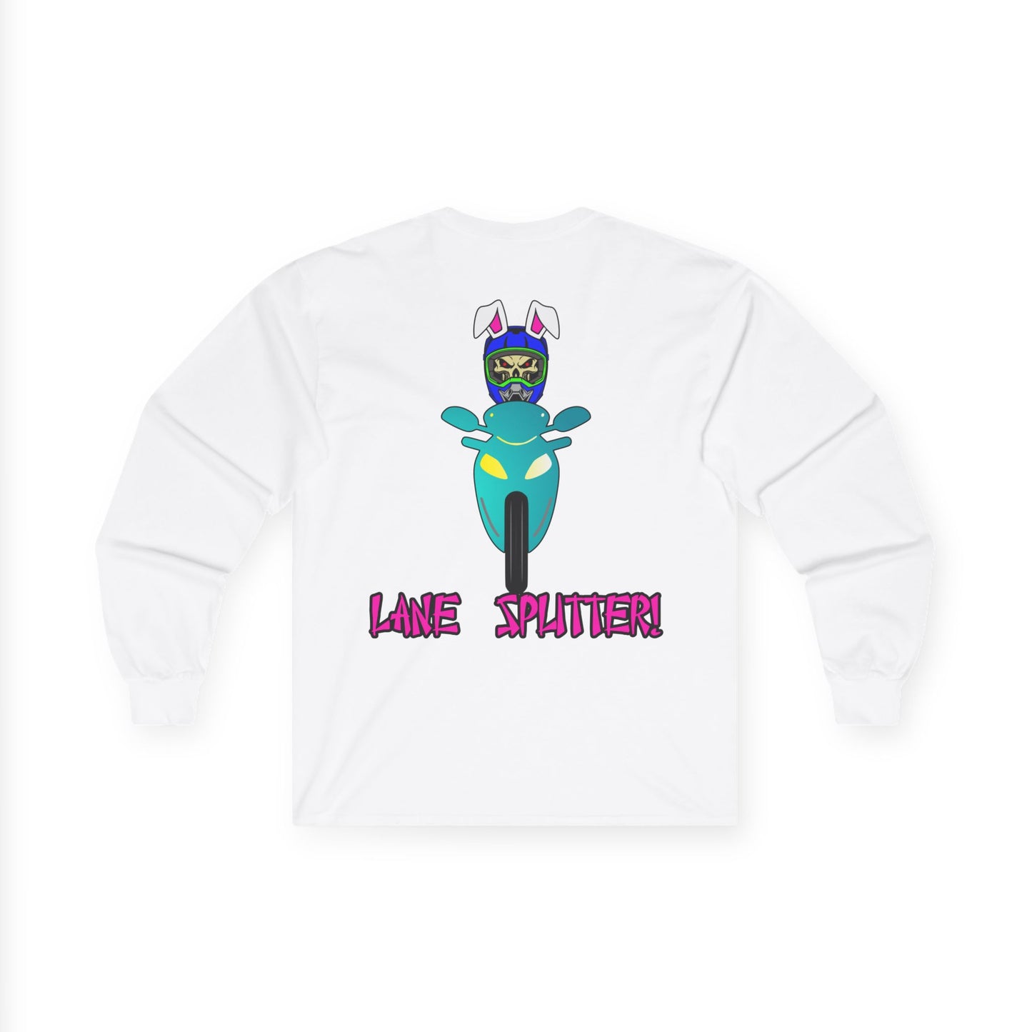 Lane Splitter, Rad Moto Bunny, Unisex Long Sleeve Tee - Bold Graphic T-Shirt for Motorcycle Enthusiasts